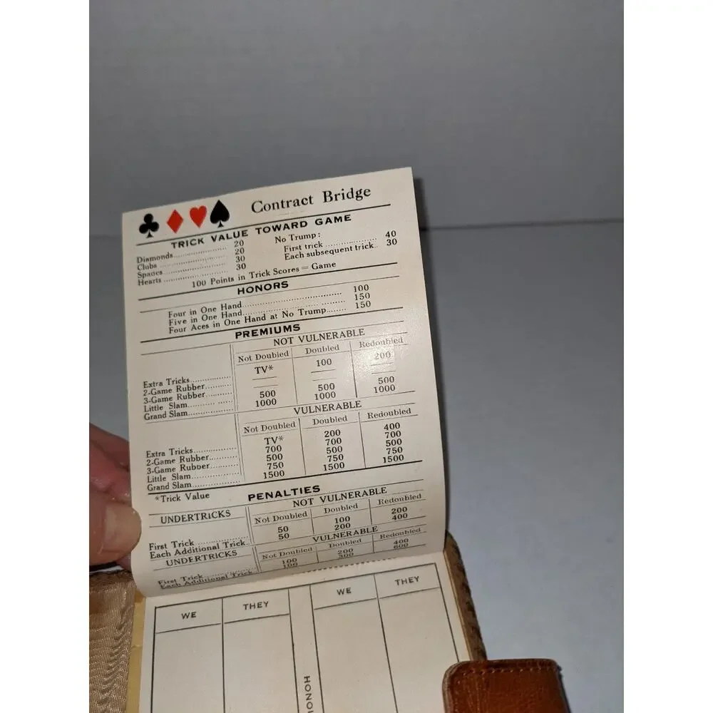 Vintage Bridge Card Set Leather Case Complete Cards Sealed Rummp & Sons Rare